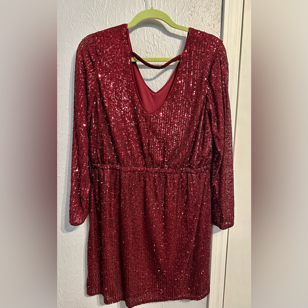 Elegant Red Sequin Dress